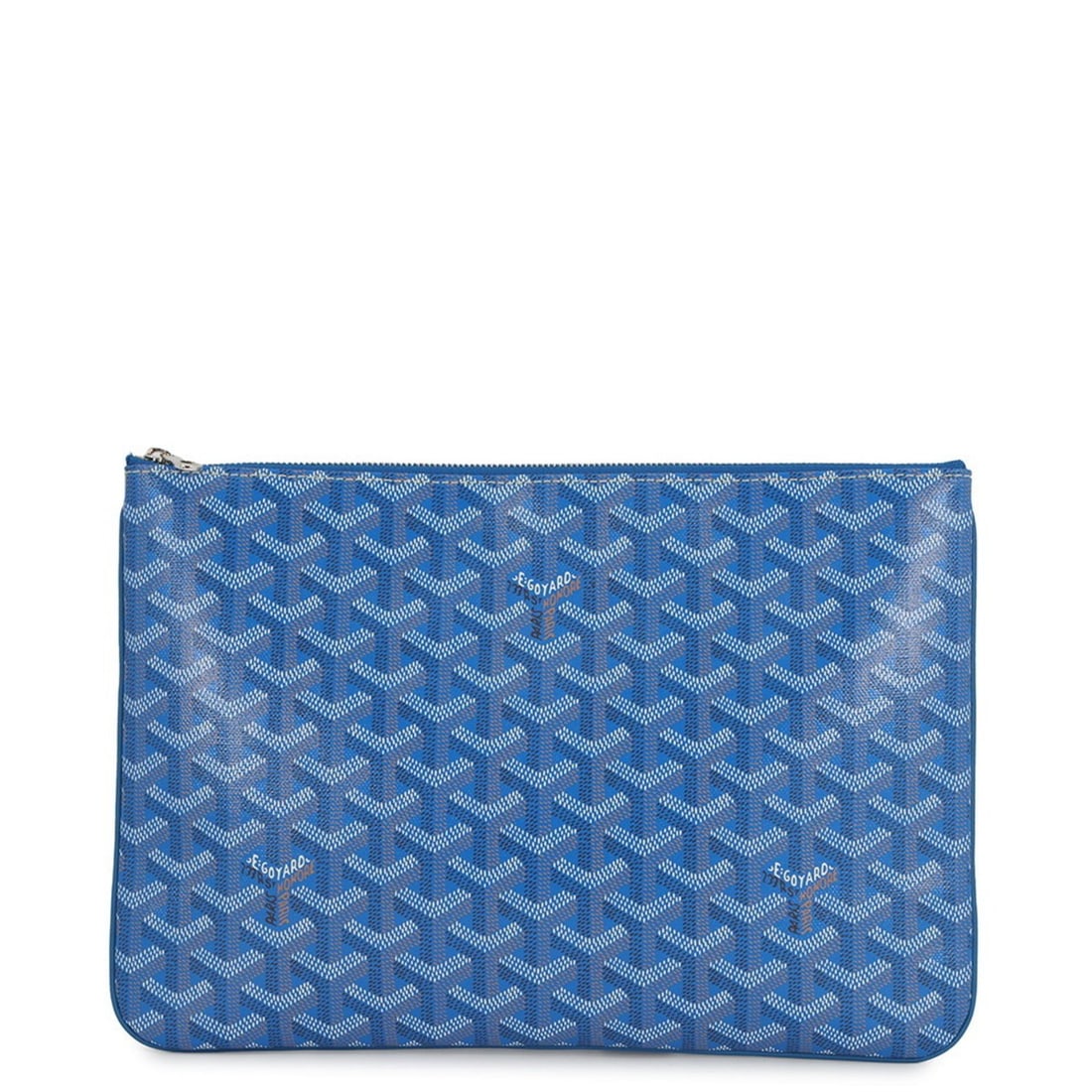 Goyard Senna MM Leather Clutch Bag SENAT2MMLTY10CL10P GOYARD Pouch Second Handbag: --- Catalog ---Category: SizeSize (HxWxD): 21cm x 30cm / 8.26'' x 11.81''Category: DesignType: Clutch bag, Handbag, PouchColor: Sky blueGender: Women,MenMaterial: PVC , Leather Category: GeneralBrand: