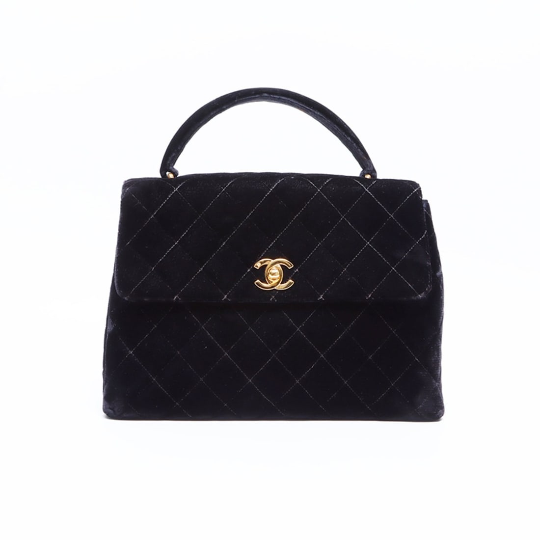 CHANEL Coco Mark Matelasse Velvet Kelly Handbag, Black, WS7917: --- Catalog ---Category: SizeSize (HxWxD): 19cm x 26cm x 8cm / 7.48'' x 10.23'' x 3.14''Category: DesignType: HandbagColor: BlackGender: WomenCategory: GeneralBrand: ChanelCountry of Origin: France---