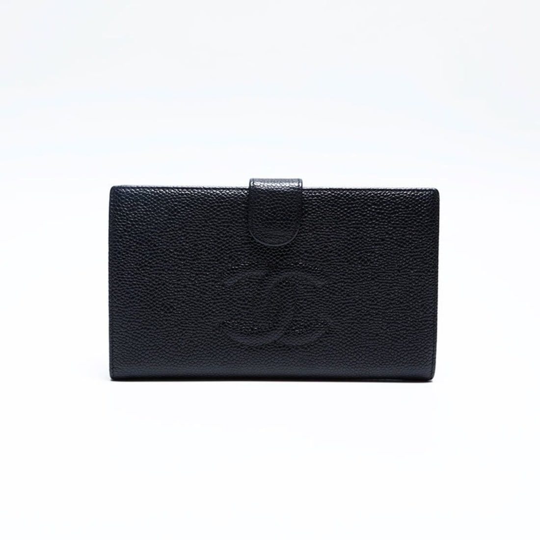 CHANEL Caviar Skin Coco Mark 2004-2005 Long Wallet, Black, WS20194 (1 of 15)
