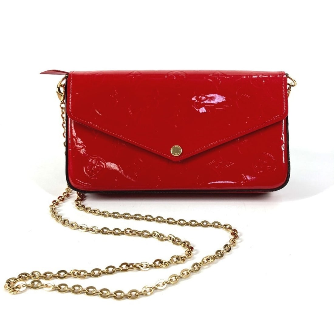 LOUIS VUITTON M61293 Monogram Vernis Pochette Felicie Wallet, Chain Clutch Bag, Shoulder Canvas, (1 of 18)