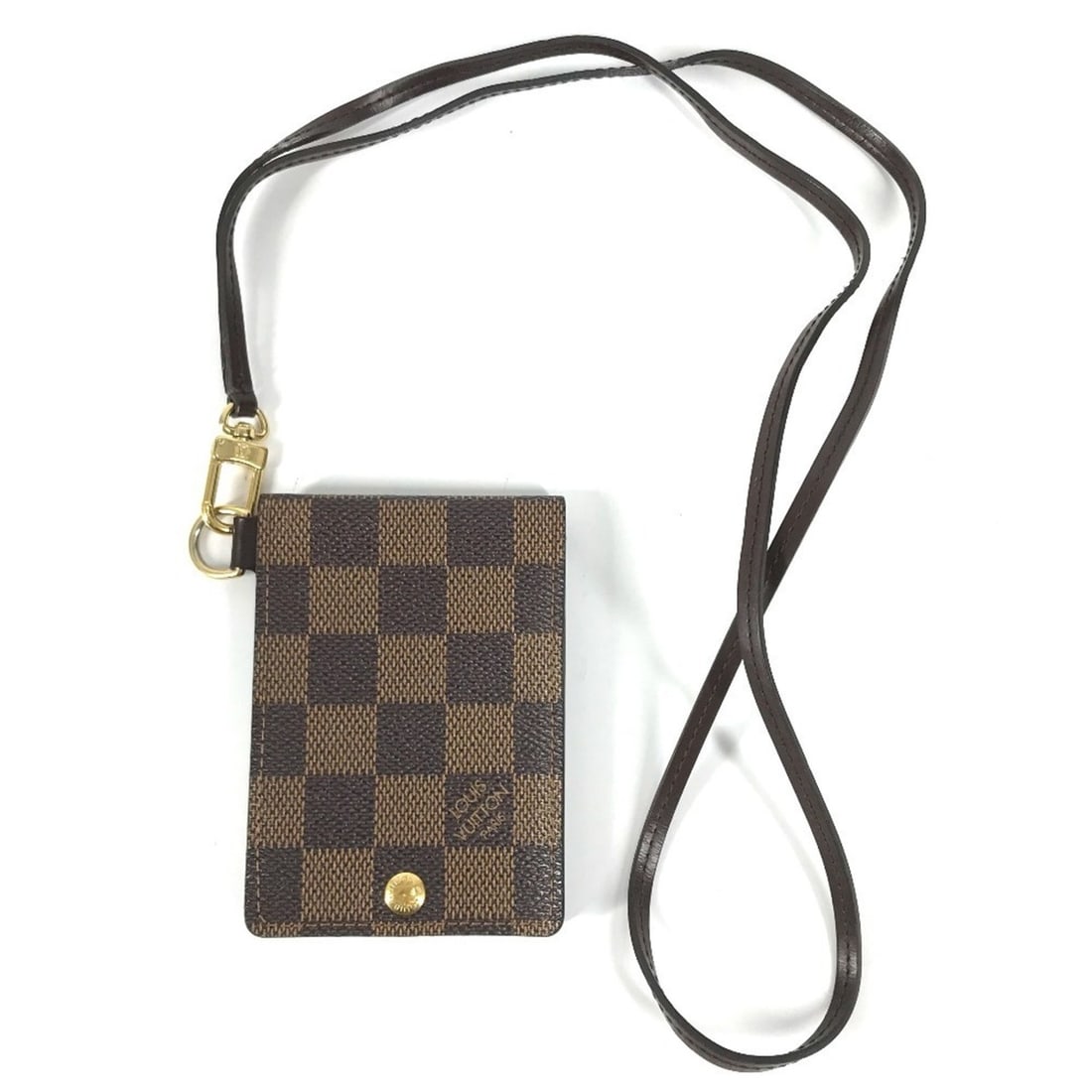 LOUIS VUITTON N60016 Damier Porte Carte ID Bandouliere IC Case, Pass Case with Strap, Business Card: --- Catalog ---Category: DesignType: Card caseColor: Brown, EbeneGender: Men,WomenMaterial: Damier Canvas Category: GeneralMPN: N60016Brand: Louis VuittonCountry of Origin: FranceCategory: Physical Pr