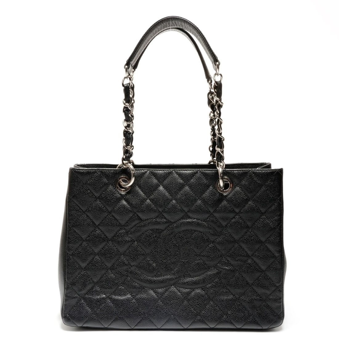 CHANEL Deca Coco Mark GST Matelasse Caviar Tote, No. 13, 2009-2010, Shoulder Bag, Black, WS26797: --- Catalog ---Category: SizeSize (HxWxD): 24cm x 33cm x 13cm / 9.44'' x 12.99'' x 5.11''Strap Length: 50cm / 19.68''Category: DesignType: Shoulder bagColor: BlackGender: WomenMaterial: Grained Calfsk