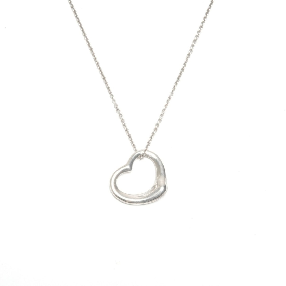 Tiffany & Co. Open Heart 925 Sterling Silver Necklace WS24576: --- Catalog ---Category: SizePendant Size: 17mm x 20mm / 0.66'' x 0.78''Neck Circumference: 40 cm / 15.74''Category: DesignColor: SilverGender: WomenMaterial: Silver 925Necklace Type: NecklaceCategory