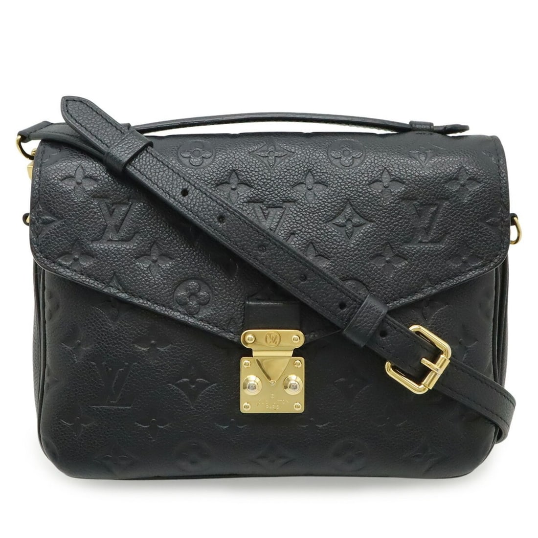 LOUIS VUITTON Monogram Empreinte Pochette Metis MM Handbag Clutch Shoulder Bag Noir Black M41487 (1 of 16)