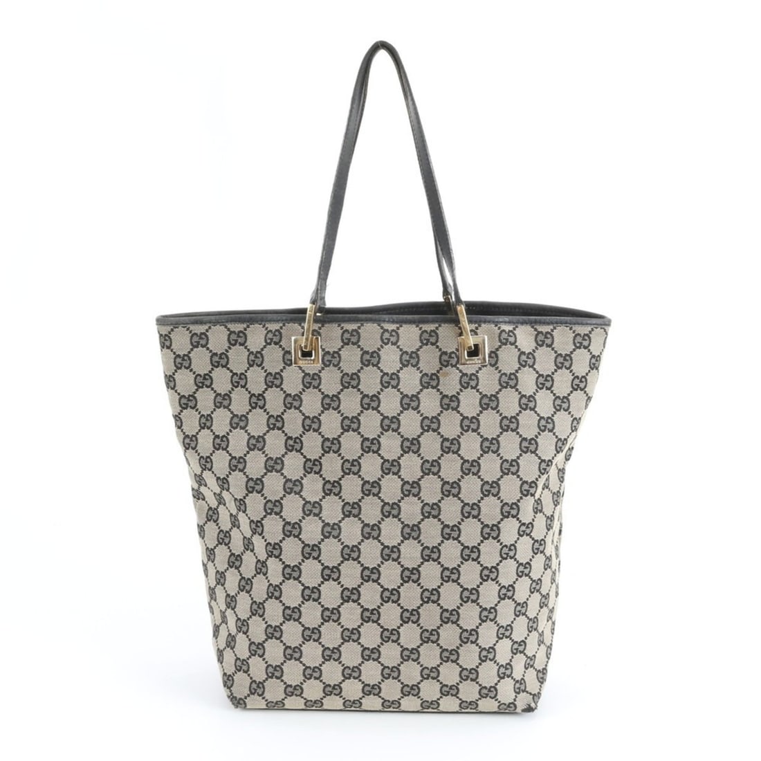 Gucci GG Canvas 002-1098 Leather Tote Bag Shoulder Handbag Black Women's: --- Catalog ---Category: SizeSize (HxWxD): 31cm x 24cm x 12cm / 12.2'' x 9.44'' x 4.72''Category: DesignType: Handbag, Tote bagColor: BlackGender: WomenMaterial: Leather , Canvas Category: GeneralMPN: