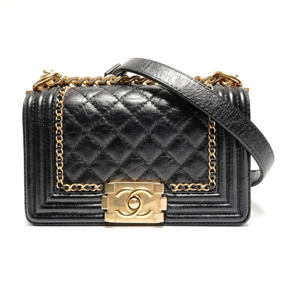 CHANEL Mini Boy Chain Luxury Shoulder Bag, Black, 23 Series, 2016-2017, WS26800: --- Catalog ---Category: SizeSize (HxWxD): 12cm x 20cm x 6cm / 4.72'' x 7.87'' x 2.36''Category: DesignType: Shoulder bagColor: BlackGender: WomenCategory: GeneralBrand: ChanelCountry of Origin: Franc