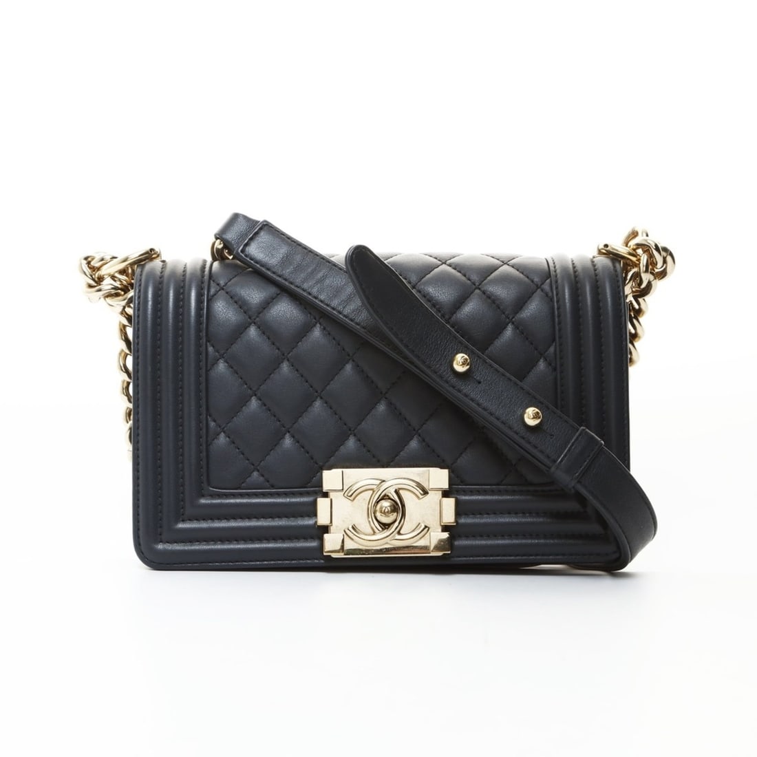 CHANEL Mini Boy Chanel 20cm Gunmetal 22019 Shoulder Bag Gray WS26600: --- Catalog ---Category: SizeSize (HxWxD): 12.5cm x 20cm x 6.5cm / 4.92'' x 7.87'' x 2.55''Category: DesignType: Shoulder bagColor: GrayGender: WomenCategory: GeneralBrand: ChanelCountry of Origin: Fr