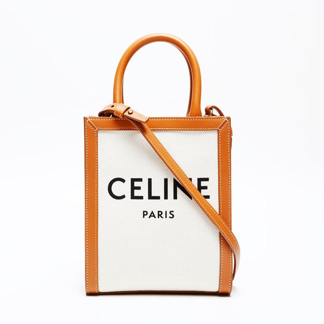 Celine Mini Vertical Cabas 2-Way Tote Canvas Handbag, Ivory, WS20716 (1 of 14)
