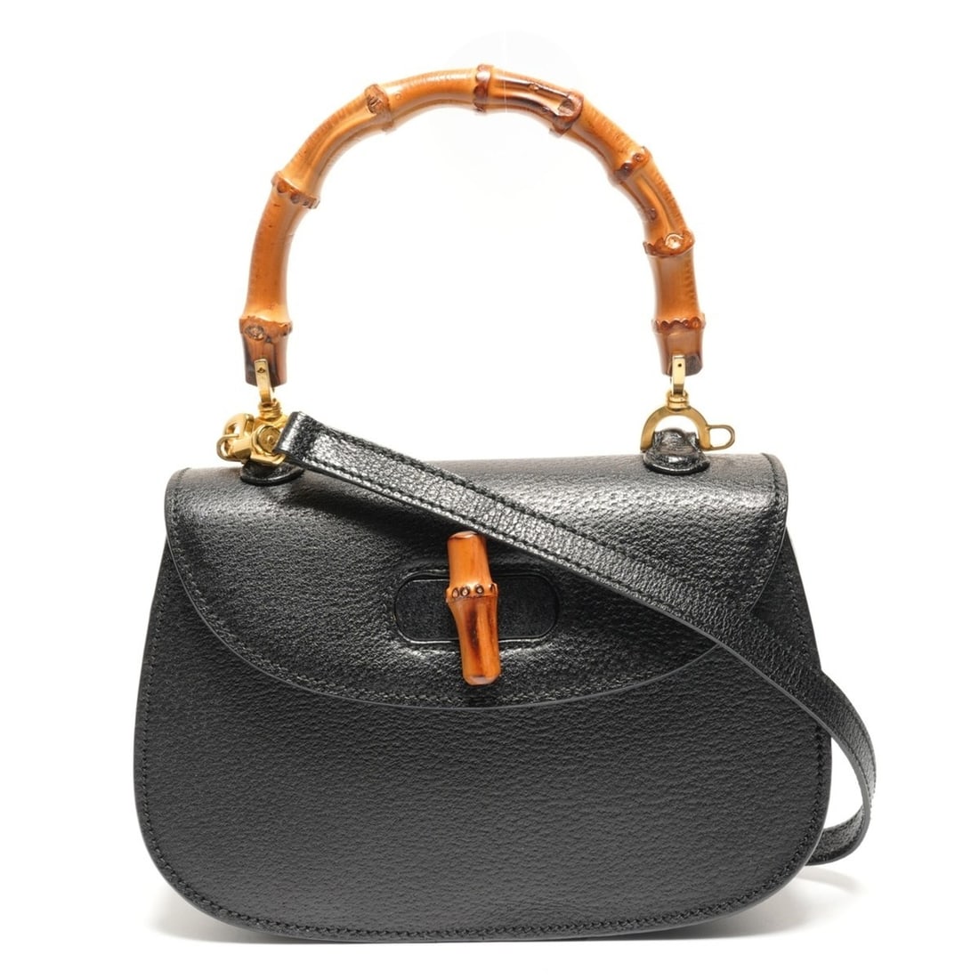 Gucci Leather Bamboo Small 2-Way Shoulder Bag, Black, WS27210: --- Catalog ---Category: SizeSize (HxWxD): 15cm x 22cm / 5.9'' x 8.66''Category: DesignType: Shoulder bagColor: BlackGender: WomenCategory: GeneralBrand: GucciCountry of Origin: Italy--- Item List ---