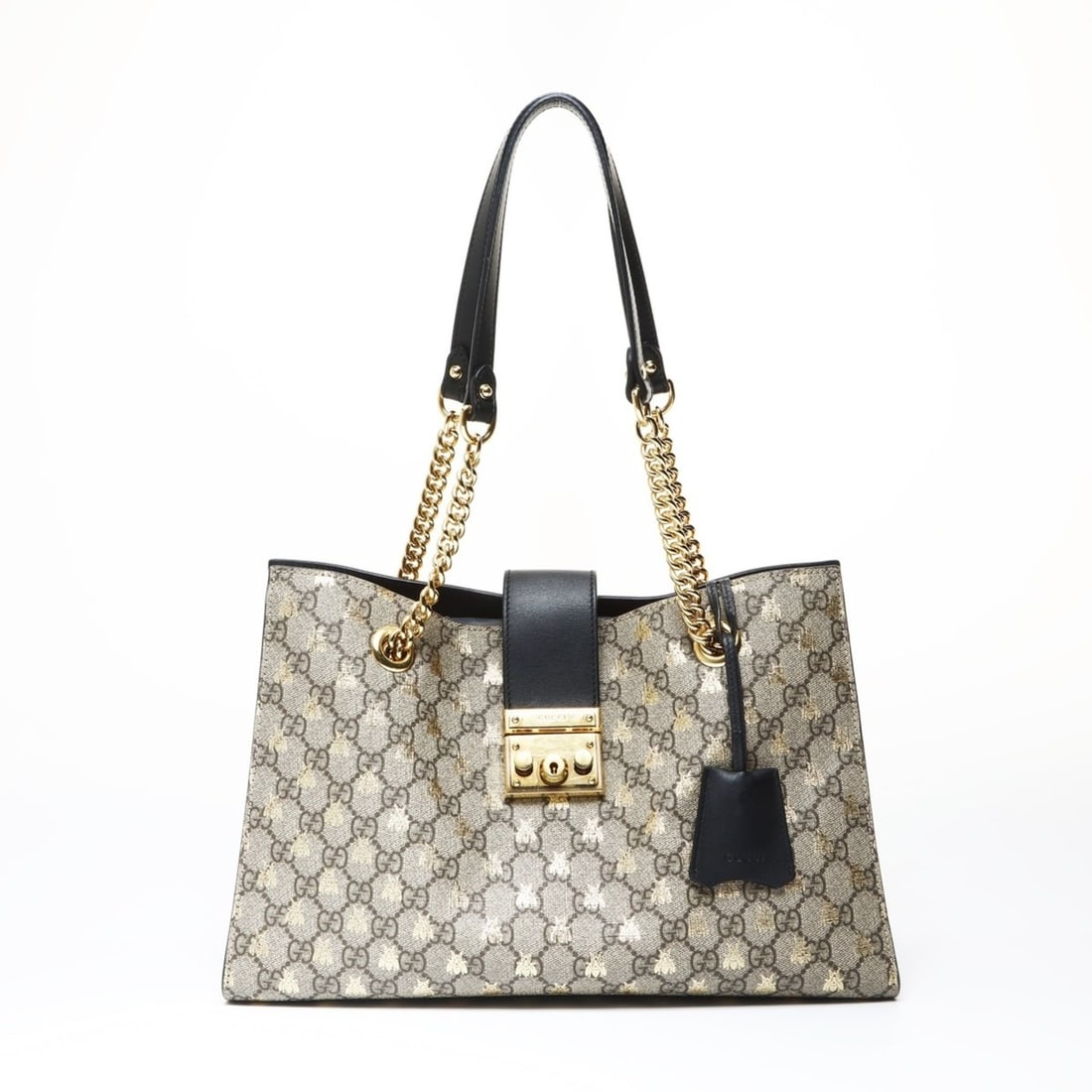 Gucci GG Supreme Bee Padlock Tote Bag/Shoulder Bag, Brown, WS26938: --- Catalog ---Category: SizeSize (HxWxD): 22cm x 35cm x 14cm / 8.66'' x 13.77'' x 5.51''Category: DesignType: Shoulder bag, Tote bagColor: BrownGender: WomenCategory: GeneralBrand: GucciCountry of Or