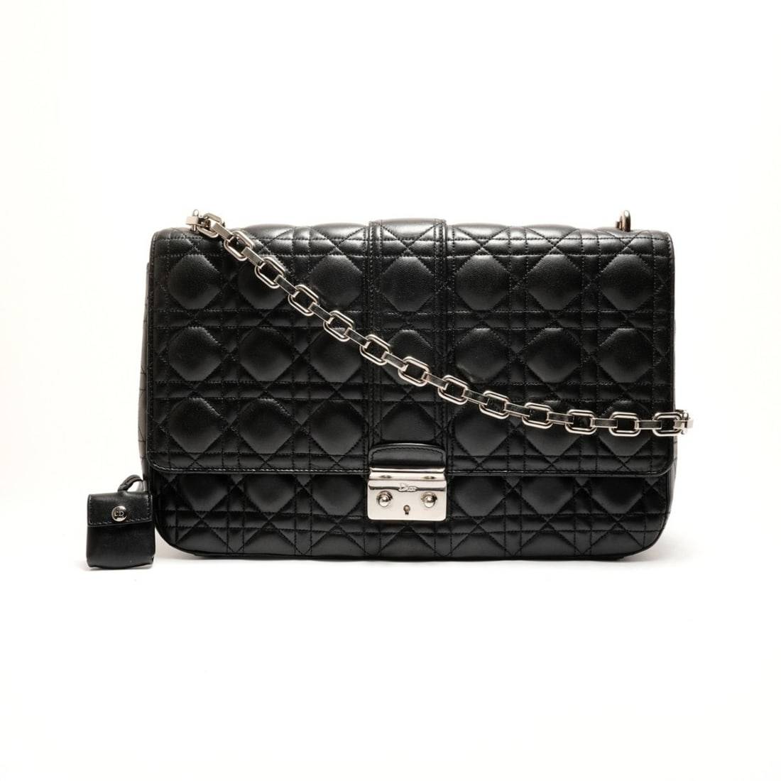 Christian Dior Cannage Leather New Rock Chain Large Shoulder Bag in Black (WS25906) (1 of 14)