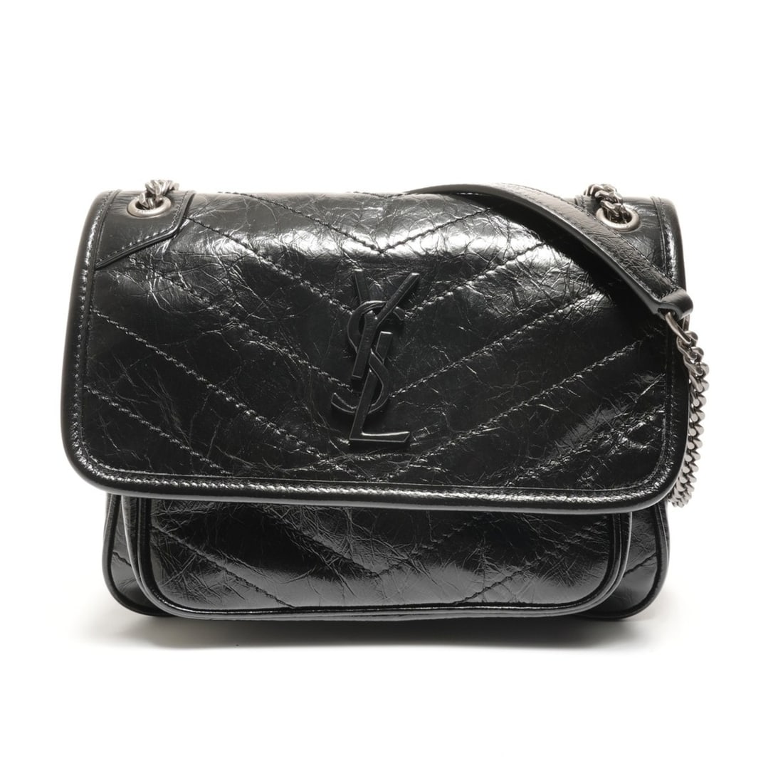 Yves Saint Laurent Niki Baby Chain Shoulder Bag with Silver Hardware, Black, WS27411: --- Catalog ---Category: SizeSize (HxWxD): 17cm x 22cm x 7.5cm / 6.69'' x 8.66'' x 2.95''Category: DesignType: Shoulder bagColor: BlackGender: WomenCategory: GeneralBrand: Yves Saint LaurentCountry of