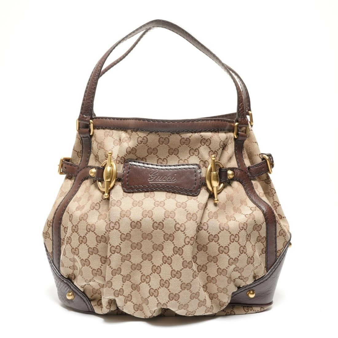 Gucci GG Canvas Horsebit Tote Bag, One-Shoulder Beige, WS27341 (1 of 14)