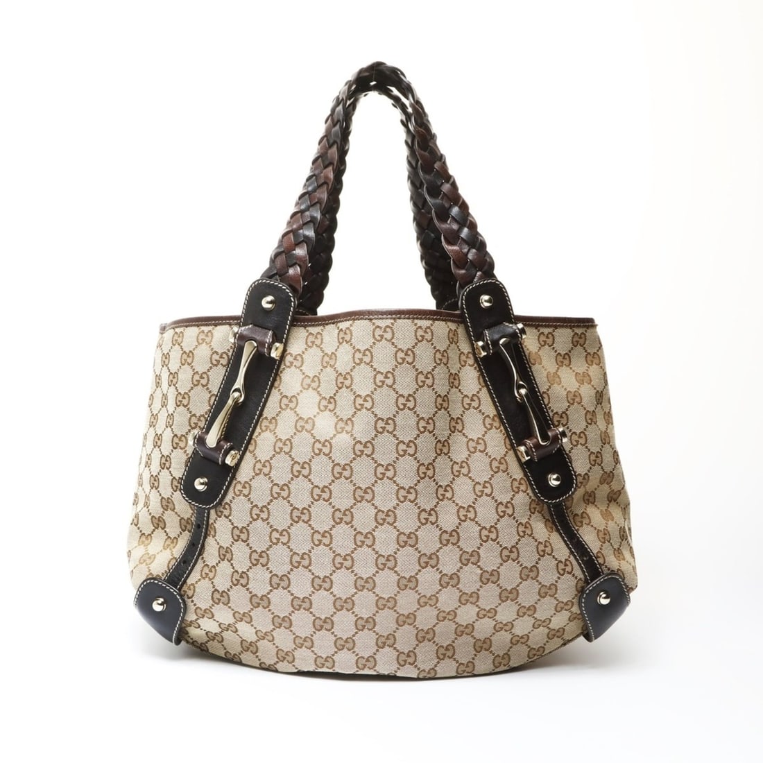 Gucci GG Canvas Horsebit Shoulder Bag, Brown, WS26667: --- Catalog ---Category: SizeSize (HxWxD): 32cm x 42cm x 14cm / 12.59'' x 16.53'' x 5.51''Strap Length: 47cm / 18.5''Category: DesignType: Shoulder bagColor: BrownGender: WomenMaterial: GG canvas Cate