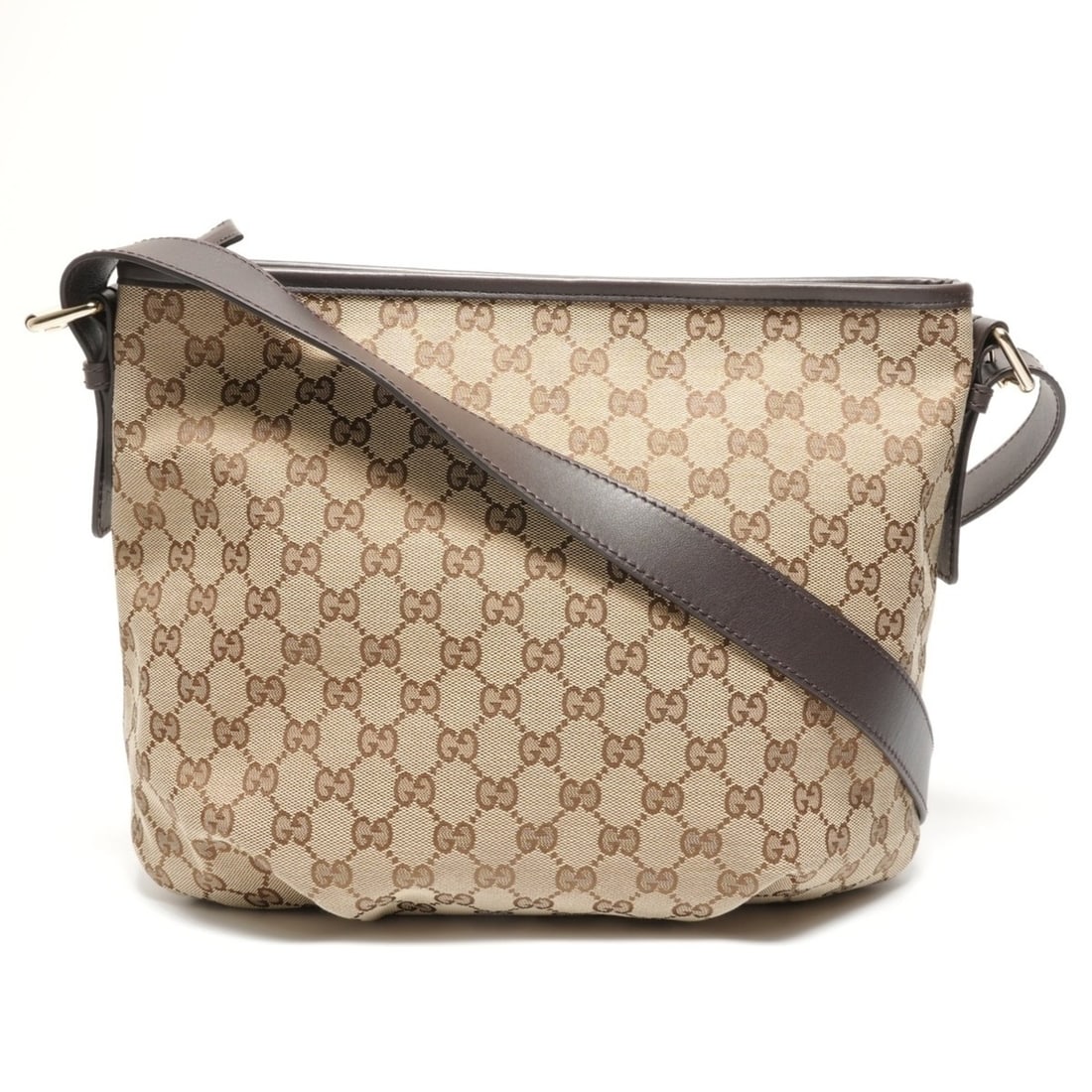 Gucci GG Canvas Shoulder Bag Brown WS26860: --- Catalog ---Category: SizeSize (HxWxD): 27cm x 33cm x 13cm / 10.62'' x 12.99'' x 5.11''Strap Length: 106cm / 41.73''Category: DesignType: Shoulder bagColor: BrownGender: WomenMaterial: GG canvas Ca
