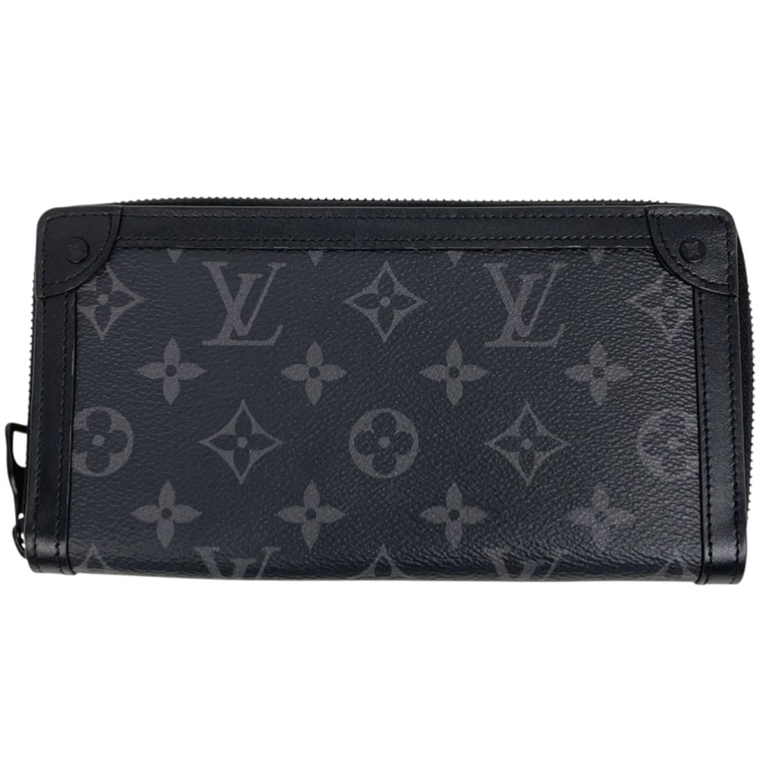 Louis Vuitton Trunk Zippy Wallet, Round Zipper Long Monogram Eclipse Noir (Black), M80558, Men's (1 of 10)
