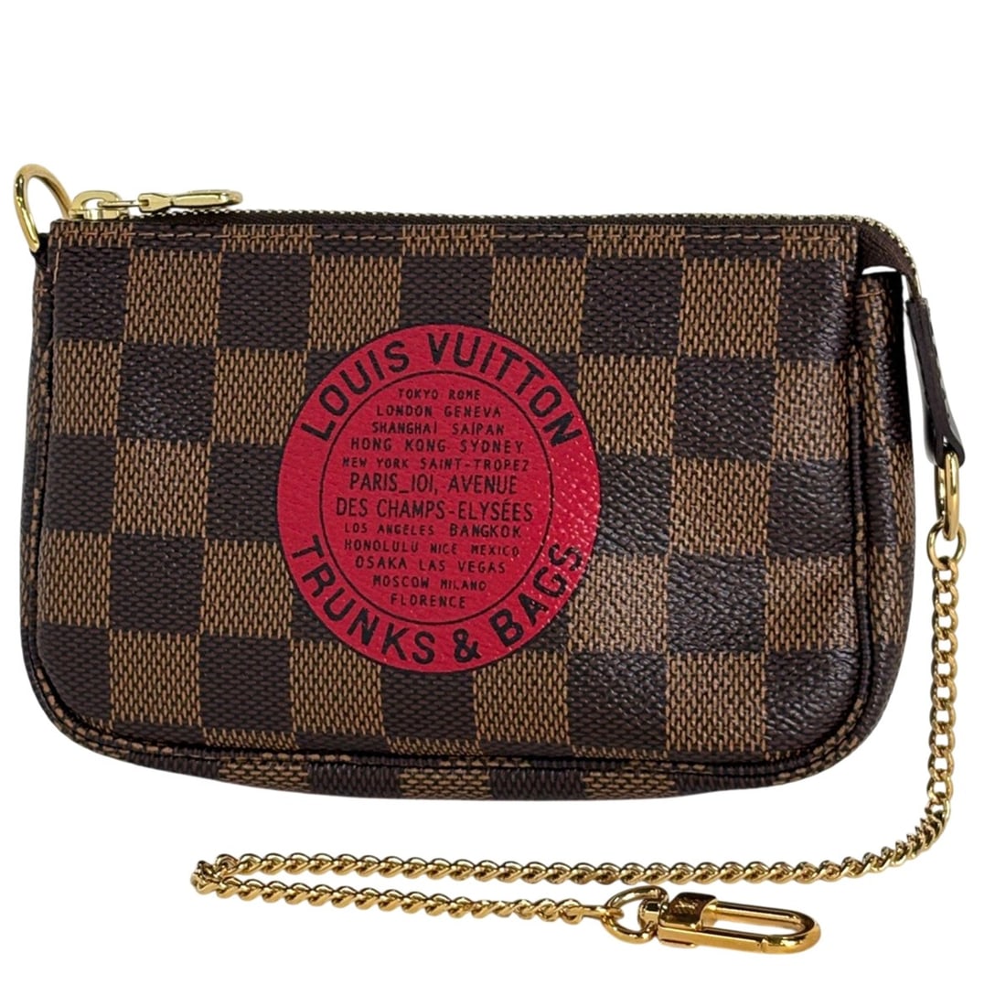Louis Vuitton Mini Pochette Accessoires T&B Makeup Cosmetics Accessory Pouch Damier Brown N58011: --- Catalog ---Category: SizeSize (HxWxD): 9.5cm x 15cm x 3cm / 3.74'' x 5.9'' x 1.18''Category: DesignType: Pochette, PouchColor: BrownGender: WomenMaterial: Damier Canvas Category: GeneralBrand: Lou