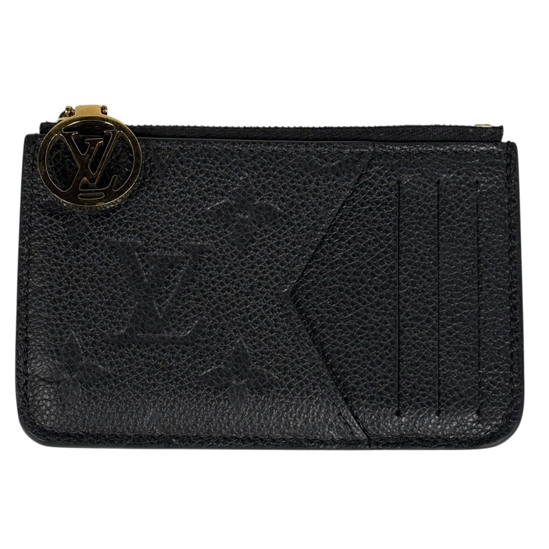Louis Vuitton Porte Carte Romy Wallet/Coin Case/Business Card Case/Card Case Monogram Empreinte Noir: --- Catalog ---Category: DesignType: Card caseColor: Black, NoirGender: WomenMaterial: Monogram Empreinte Category: GeneralBrand: Louis VuittonCategory: Physical PropertiesSize (HxWxD): 7.5cm x 12cm x