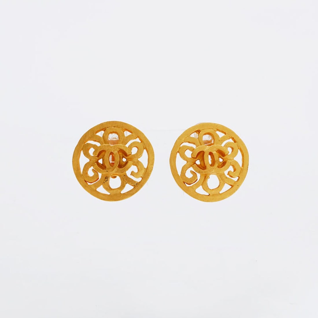 CHANEL 95P 1995 Round Coco Mark Earrings Gold WS21773 (1 of 15)
