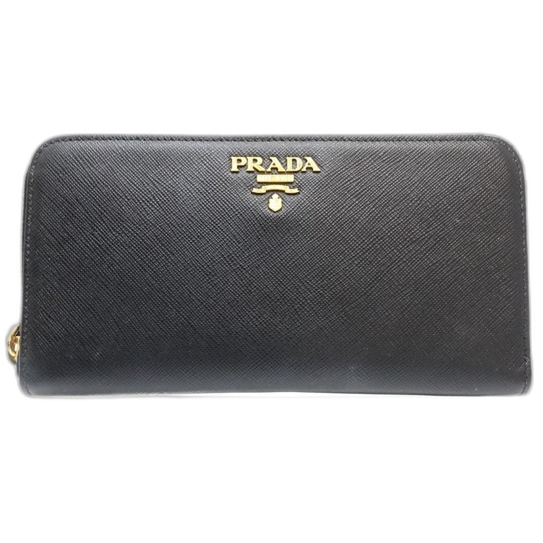 PRADA Prada Zip-Around Wallet 1ML506 Saffiano Leather Nero Black Women's 181933 (1 of 17)