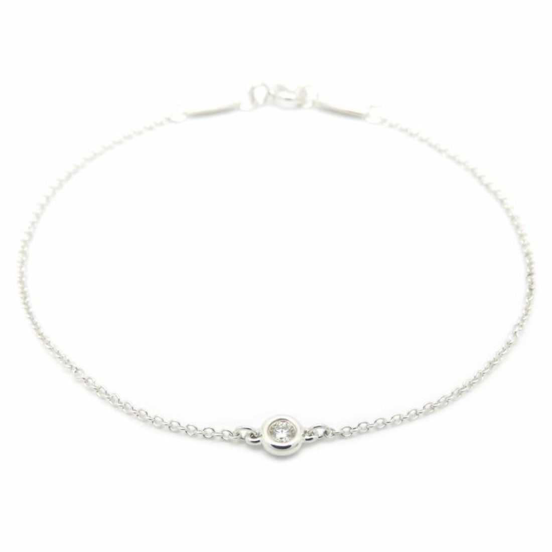 TIFFANY & Co. Tiffany By the Yard Bracelet with 1 Diamond, Elsa Peretti, SV925, Women's, 295180: --- Catalog ---Category: SizeLength: 17.5cm / 6.88''Category: DesignType: Charm braceletColor: SilverStone: DiamondGender: WomenMaterial: Silver 925Category: GeneralBrand: Tiffany--- Item List ---Sect