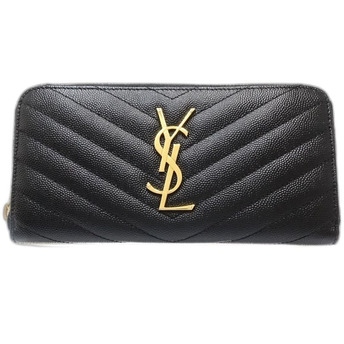 YVES SAINT LAURENT Saint Laurent Paris Long Wallet 358094 Round Zip Monogram YSL Logo Leather Black: --- Catalog ---Category: SizeSize (HxWxD): 9.5cm x 19cm x 2.5cm / 3.74'' x 7.48'' x 0.98''Category: DesignType: Long wallet (bi-fold)Color: BlackGender: WomenMaterial: Leather Category: GeneralMPN: 35