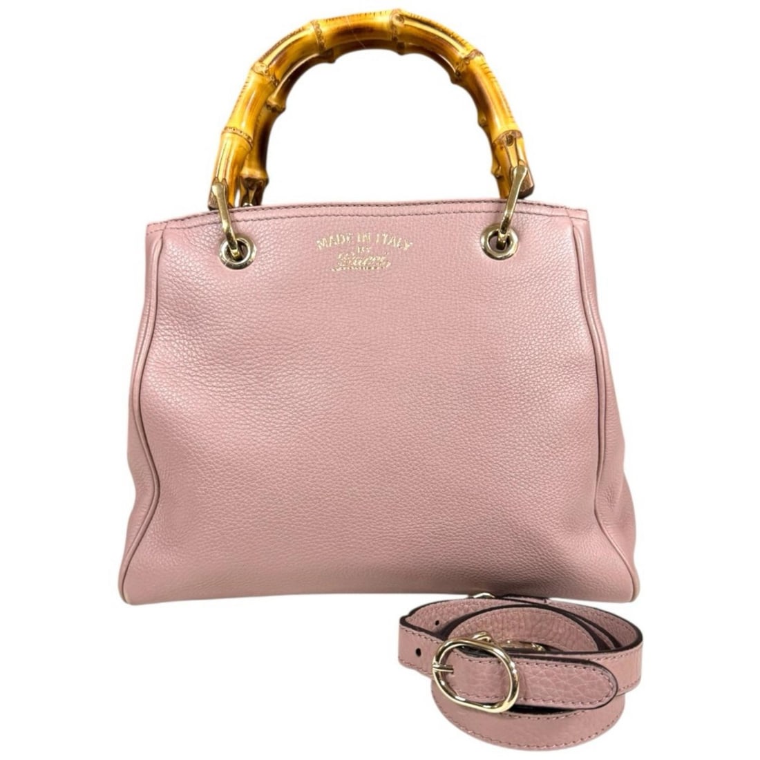 Gucci Bamboo Shoulder Bag, Leather 336032, Pink, Women's, Pre-owned, 2-Way: --- Catalog ---Category: SizeWeight: 840g / 1.85lb.Size (HxWxD): 22.5cm x 28cm x 12cm / 8.85'' x 11.02'' x 4.72''Strap Length: 7cm - 107cm / 2.75'' - 42.12''Category: DesignType: Shoulder bagColor: Pi