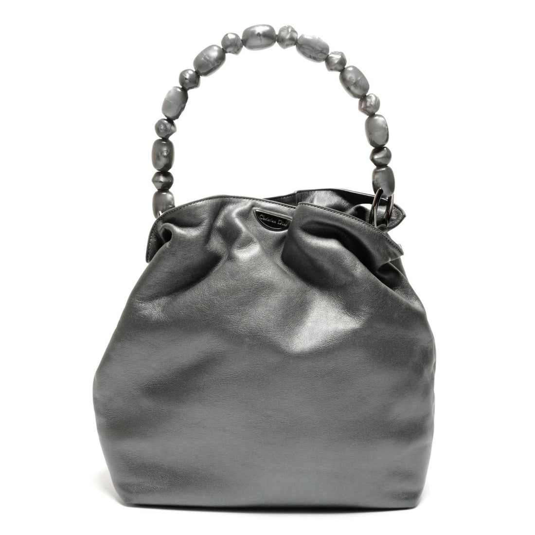 Christian Dior Marispearl Leather Handbag, Gray, WS27148: --- Catalog ---Category: SizeSize (HxWxD): 25cm x 24cm x 11cm / 9.84'' x 9.44'' x 4.33''Category: DesignType: HandbagColor: GrayGender: WomenCategory: GeneralBrand: Christian DiorCountry of Origin: Fr
