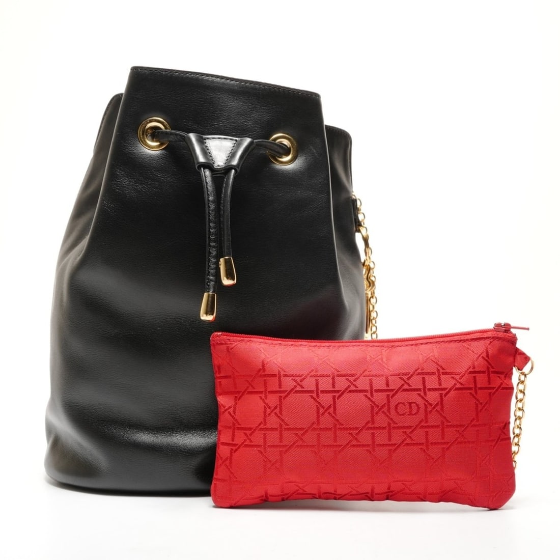 Christian Dior Leather 2-Way Backpack/Shoulder Bag, Black, WS26454: --- Catalog ---Category: SizeSize (HxWxD): 28cm x 23cm x 13cm / 11.02'' x 9.05'' x 5.11''Category: DesignType: Pouch, Shoulder bagColor: BlackGender: WomenCategory: GeneralBrand: Christian DiorCountry