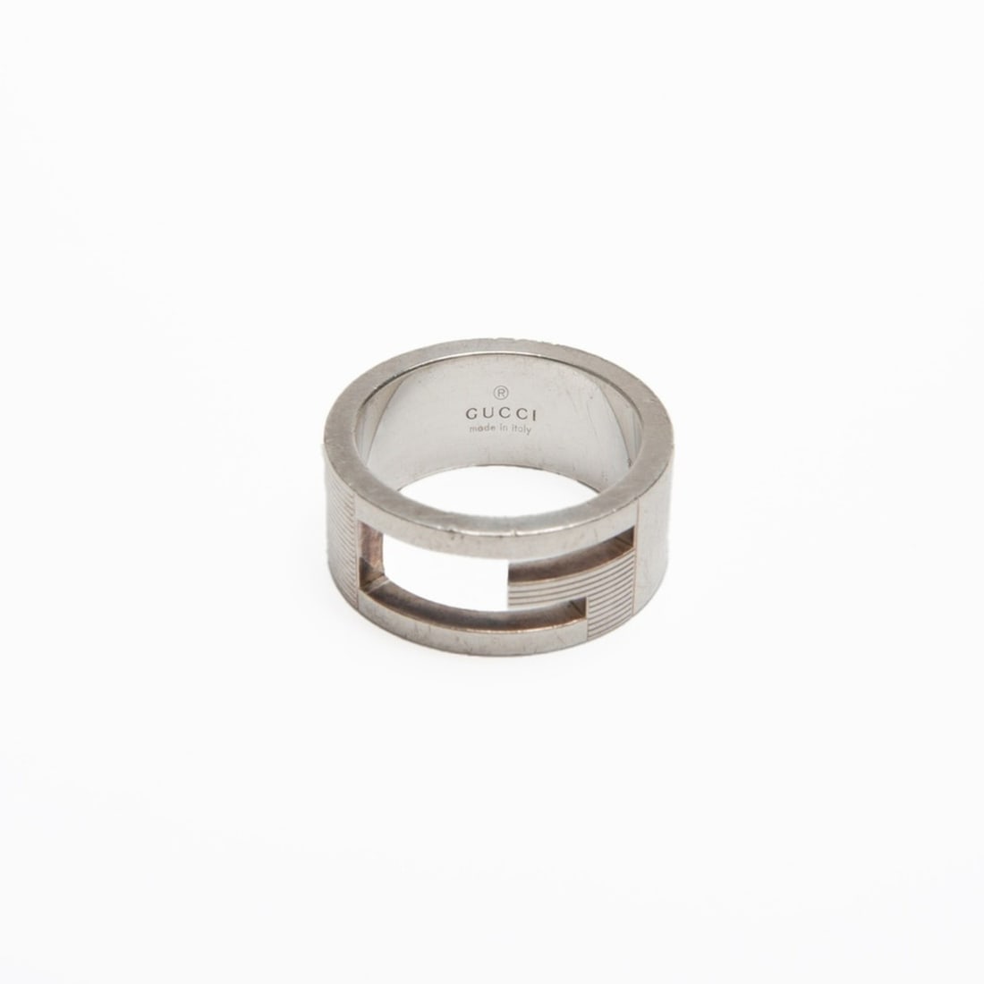 Gucci Logo #8 Ring, Silver - 9