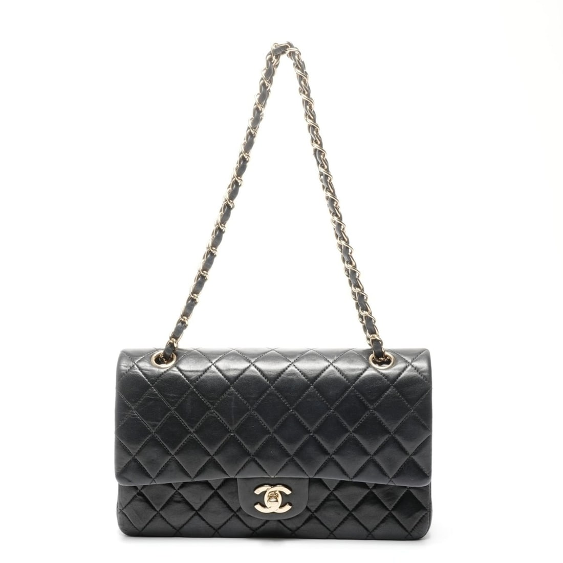 CHANEL Double Flap Matelasse 25cm Lambskin Shoulder Bag, Black, WS24961: --- Catalog ---Category: SizeSize (HxWxD): 15cm x 25cm x 6cm / 5.9'' x 9.84'' x 2.36''Strap Length: 52cm - 90cm / 20.47'' - 35.43''Category: DesignType: Shoulder bagColor: BlackGender: WomenMaterial: