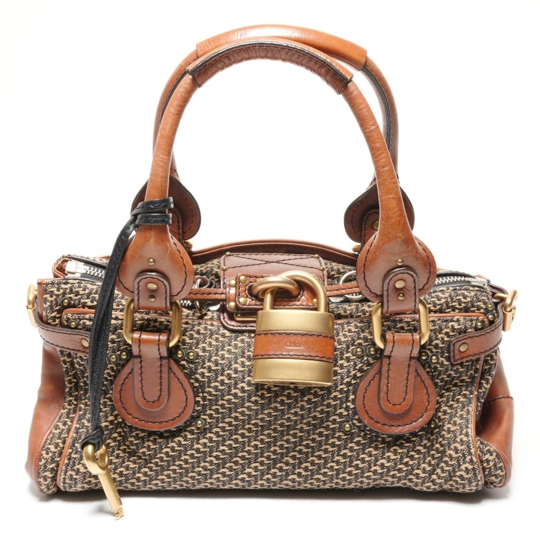 Chloé Chloe Paddington Leather Canvas Handbag Brown WS27250: --- Catalog ---Category: SizeHandle Drop: 17.50cm / 6.89''Size (HxWxD): 15cm x 35cm x 20.5cm / 5.9'' x 13.77'' x 8.07''Category: DesignType: HandbagColor: BrownGender: WomenMaterial: Leather , Canvas