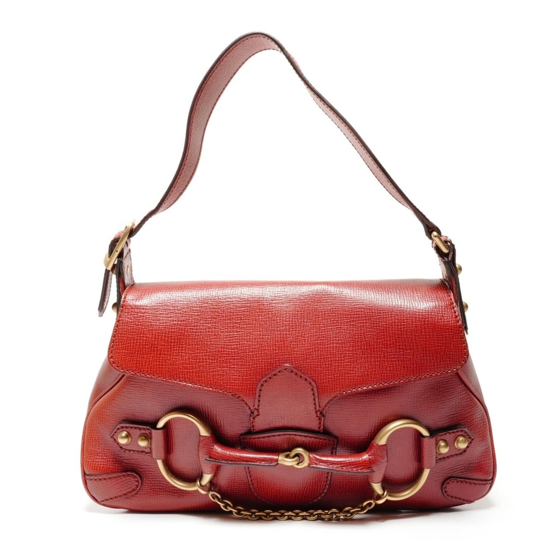 Gucci Horsebit Leather One-Shoulder Bag, Red, WS27242: --- Catalog ---Category: SizeSize (HxWxD): 20cm x 34cm x 7cm / 7.87'' x 13.38'' x 2.75''Category: DesignType: Shoulder bagColor: Red colorGender: WomenCategory: GeneralBrand: GucciCountry of Origin: I