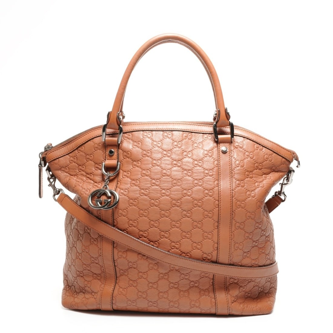 Gucci 2-way GG Shima Leather Shoulder Bag, Brown, WS26102: --- Catalog ---Category: SizeSize (HxWxD): 35cm x 43cm x 15cm / 13.77'' x 16.92'' x 5.9''Category: DesignType: Shoulder bagColor: BrownGender: WomenCategory: GeneralBrand: GucciCountry of Origin: Ital