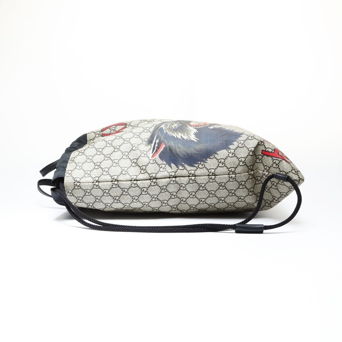 Gucci GG Supreme Drawstring Wolf Backpack, Brown, WS26935 - 3