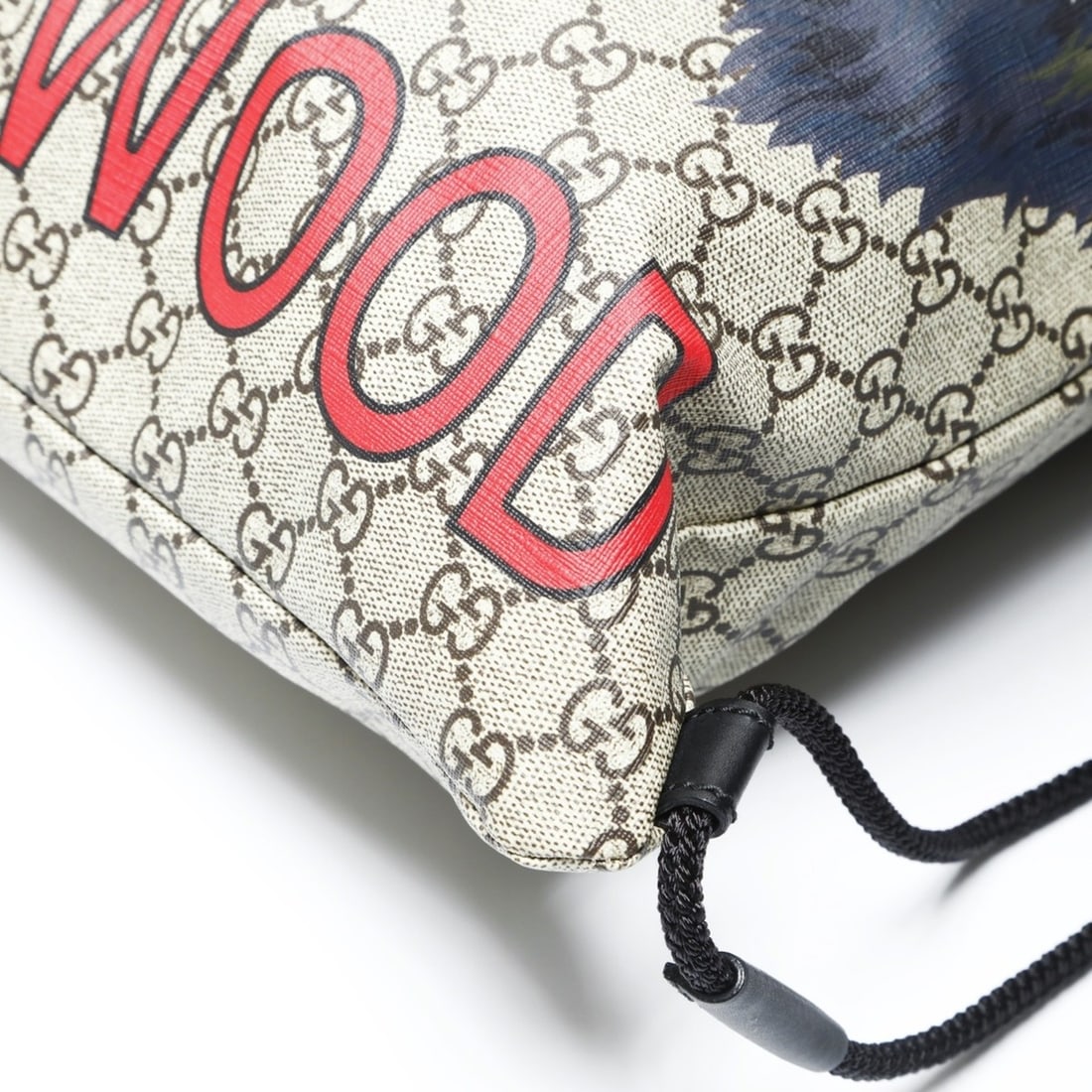 Gucci GG Supreme Drawstring Wolf Backpack, Brown, WS26935 - 6