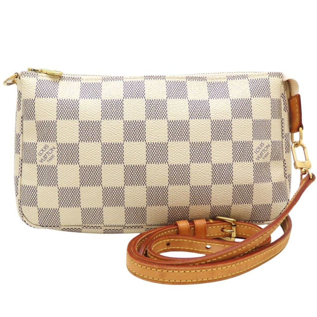 LOUIS VUITTON Damier Azur Pochette Accessoires N51986 Shoulder Bag Women's 353132: --- Catalog ---Category: SizeSize (HxWxD): 12.5cm x 21cm x 4.5cm / 4.92'' x 8.26'' x 1.77''Category: DesignType: Pochette, Shoulder bagColor: AzurGender: WomenMaterial: Canvas Category: GeneralMPN: N5