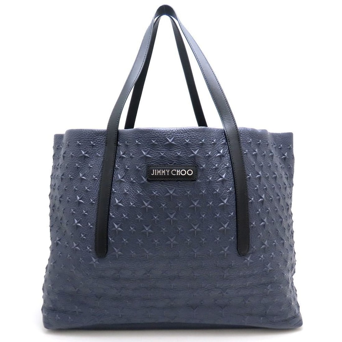 JIMMY CHOO Pimlico Star Embossed Leather Tote Bag in Navy Blue, Men's, 353148: --- Catalog ---Category: SizeSize (HxWxD): 32cm x 40cm x 22cm / 12.59'' x 15.74'' x 8.66''Category: DesignType: Tote bagColor: NavyGender: Men,WomenMaterial: Leather Category: GeneralBrand: Jimmy Choo
