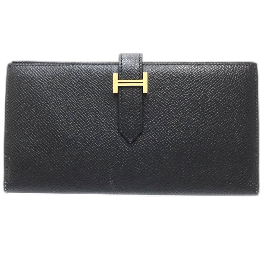HERMES Bearn Soufflet Long Flap Wallet with Y Stamp, Epsom Leather, Black, Women's, 181928: --- Catalog ---Category: SizeSize (HxWxD): 9.3cm x 17.7cm / 3.66'' x 6.96''Category: DesignType: Long wallet (bi-fold)Color: BlackGender: WomenMaterial: Epsom leather Category: GeneralBrand: HermesCou