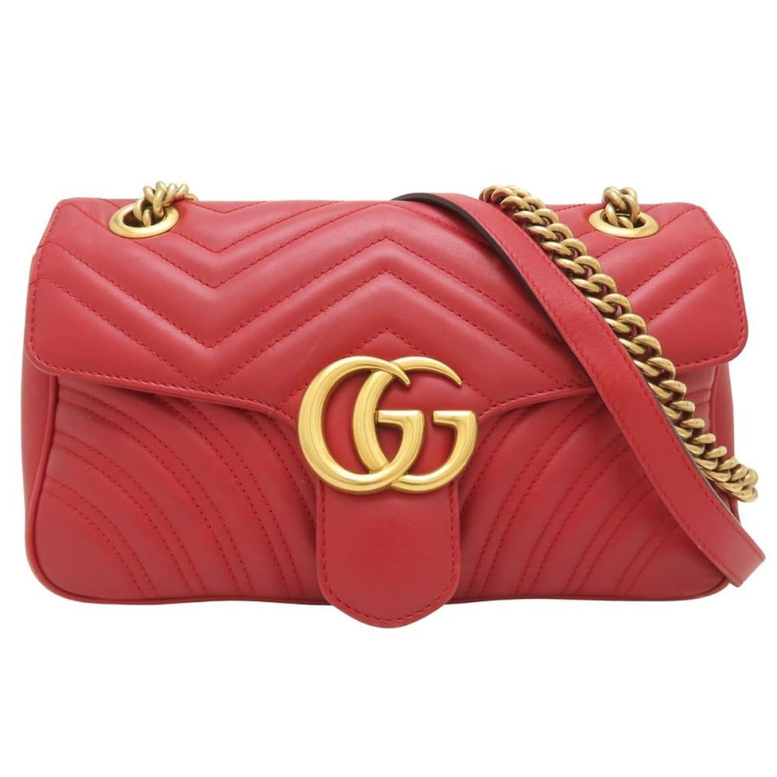 GUCCI GG Marmont Chain Shoulder Bag 443497 Leather Red Women's 353152: --- Catalog ---Category: SizeSize (HxWxD): 15cm x 25cm x 7cm / 5.9'' x 9.84'' x 2.75''Category: DesignType: Shoulder bagColor: Red colorGender: WomenMaterial: Leather Category: GeneralMPN: 443497Brand