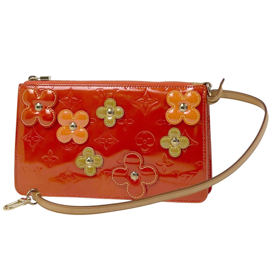 Louis Vuitton Flower Lexington Handbag with Enamel Accessory Pouch in Monogram Vernis Orange,: --- Catalog ---Category: SizeSize (HxWxD): 12cm x 20.5cm x 3.5cm / 4.72'' x 8.07'' x 1.37''Category: DesignType: Handbag, PouchColor: OrangeGender: WomenMaterial: Monogram Vernis Category: GeneralBran