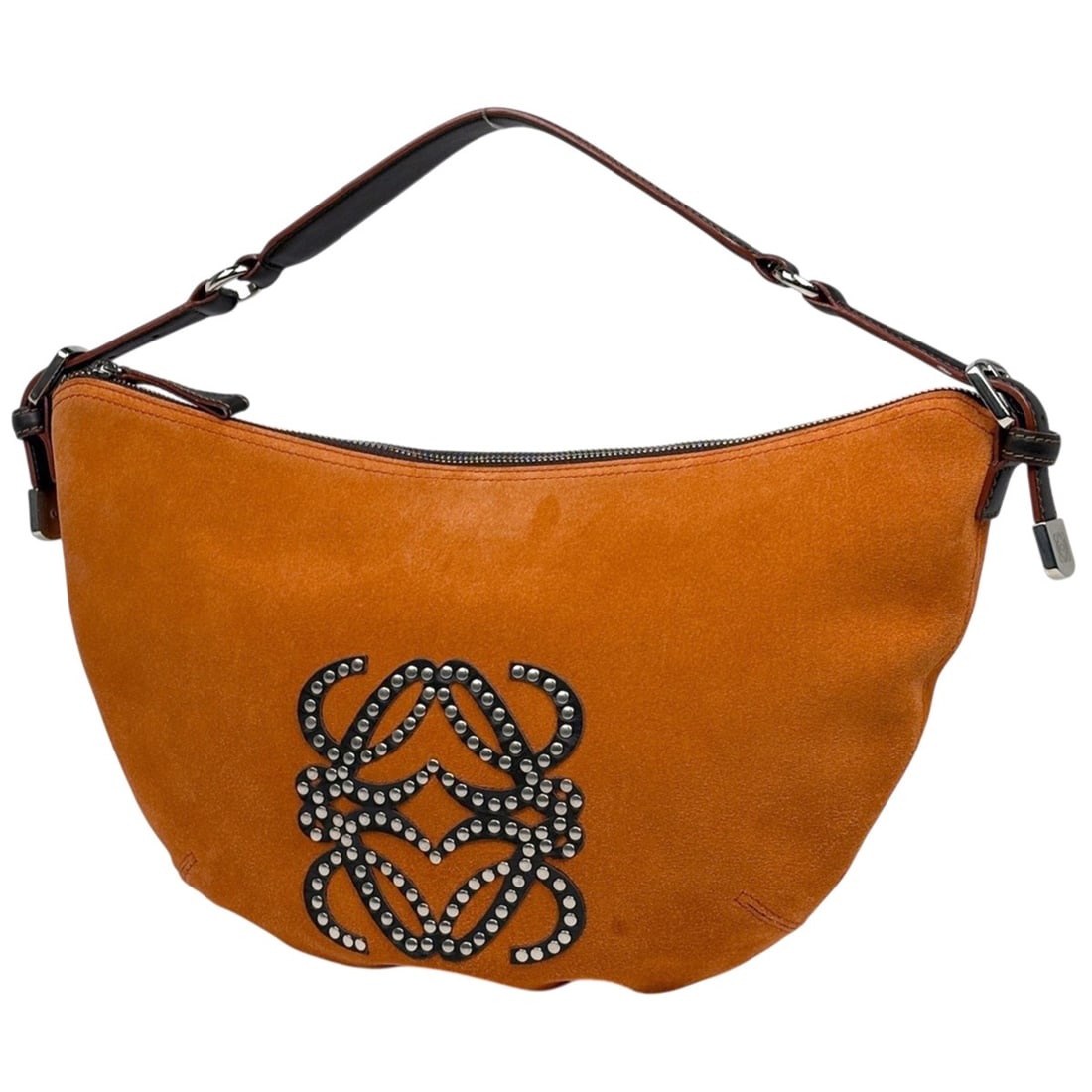 LOEWE Anagram Shoulder Bag, One-Shoulder Suede, Orange, Women's: --- Catalog ---Category: SizeSize (HxWxD): 22cm x 25cm x 7cm / 8.66'' x 9.84'' x 2.75''Category: DesignType: Shoulder bagColor: OrangeGender: WomenMaterial: Suede , Leather Category: GeneralBrand: Loe