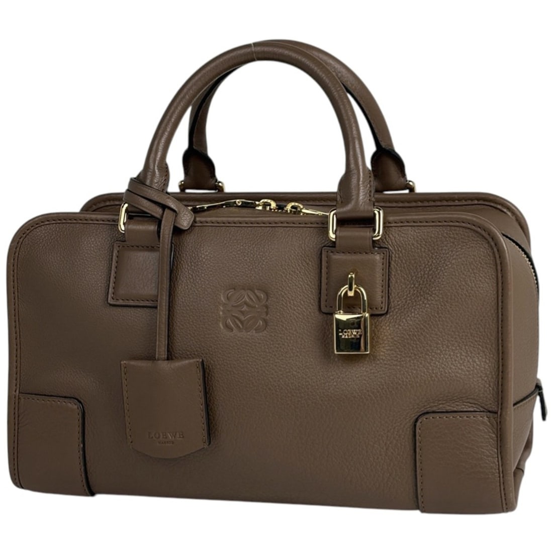 LOEWE Amazona 28 Anagram Logo Handbag in Brown Leather for Women: --- Catalog ---Category: SizeSize (HxWxD): 16cm x 29cm x 13cm / 6.29'' x 11.41'' x 5.11''Category: DesignType: HandbagColor: BrownGender: WomenMaterial: Leather Category: GeneralLine: AmazonaBrand: Lo