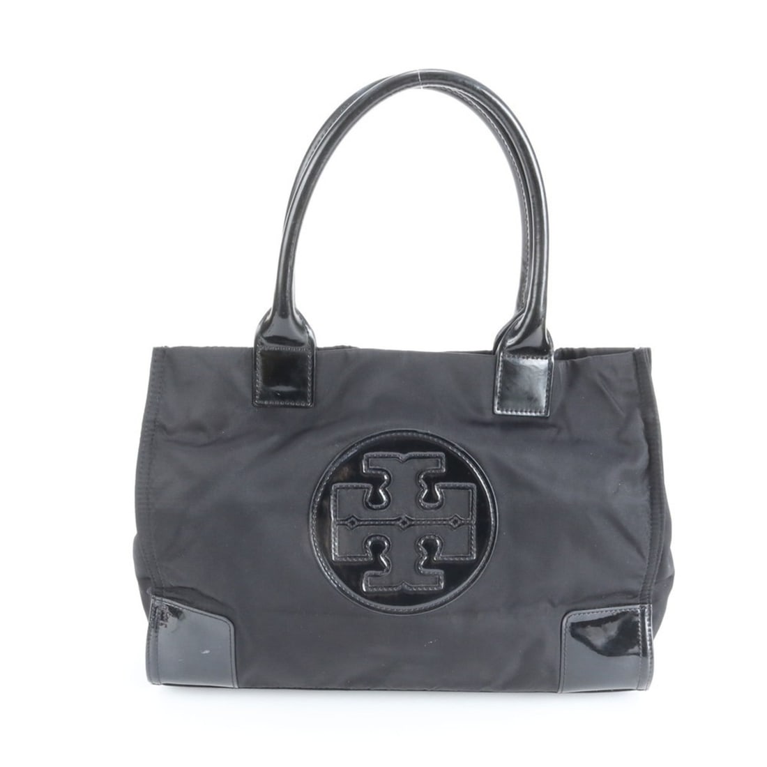 Tory Burch Ella Double T Leather and Nylon Tote Bag Shoulder Handbag Black Women's: --- Catalog ---Category: SizeSize (HxWxD): 25cm x 34cm x 12cm / 9.84'' x 13.38'' x 4.72''Category: DesignType: Handbag, Tote bagColor: BlackGender: WomenMaterial: Leather , Nylon Category:
