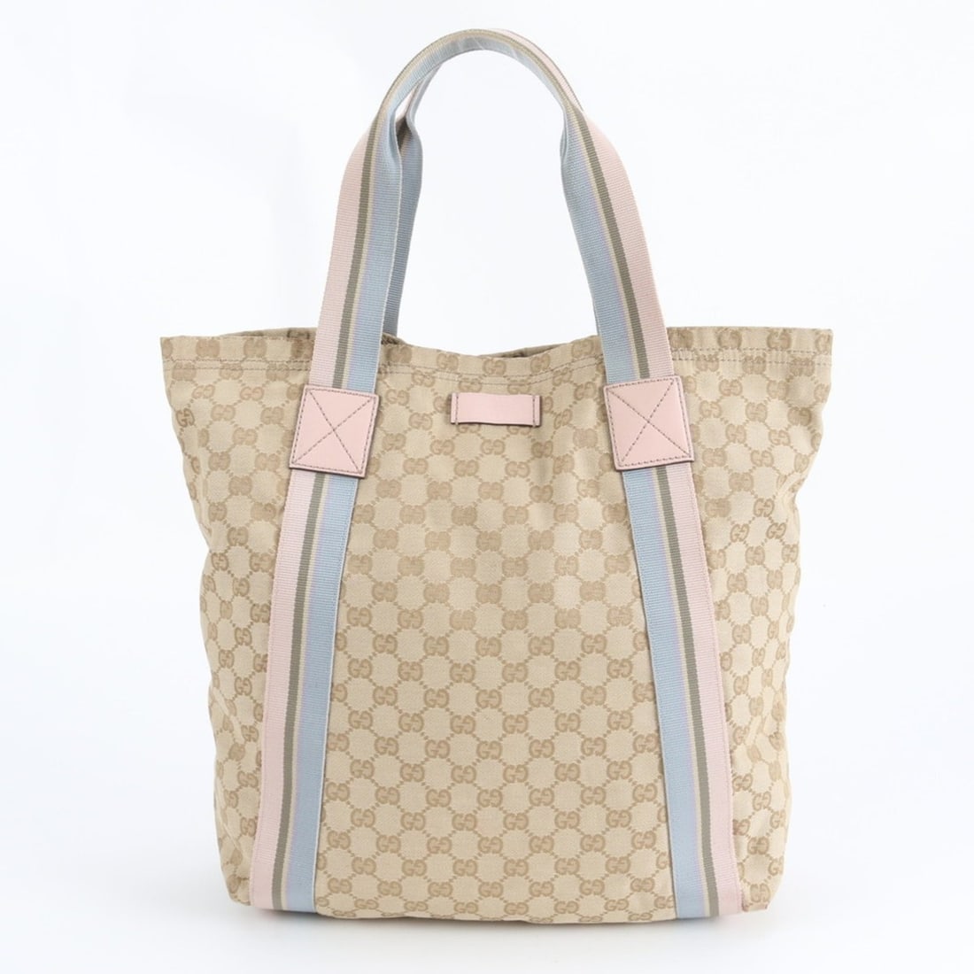 Gucci GG Canvas Sherry Line Beige Leather Tote Bag 189669 Women's Shoulder: --- Catalog ---Category: SizeSize (HxWxD): 35cm x 32cm x 15cm / 13.77'' x 12.59'' x 5.9''Category: DesignType: Tote bagColor: BeigeGender: WomenMaterial: Leather , Canvas Category: GeneralMPN: