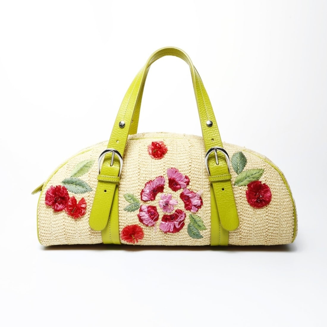 Christian Dior raffia basket bag, Boston bag with flowers, Galliano-era handbag, multicolor: --- Catalog ---Category: SizeSize (HxWxD): 16cm x 36cm x 15cm / 6.29'' x 14.17'' x 5.9''Category: DesignType: HandbagColor: Multi-colorGender: WomenCategory: GeneralBrand: Christian DiorCountry of