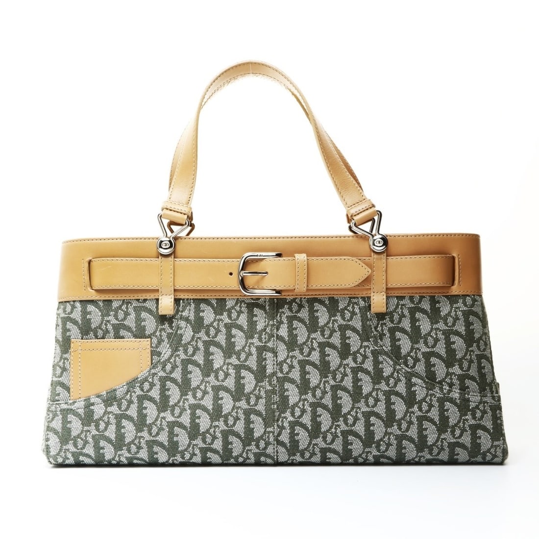 Christian Dior Trotter Canvas Handbag in Green: --- Catalog ---Category: SizeSize (HxWxD): 19cm x 38cm x 11cm / 7.48'' x 14.96'' x 4.33''Category: DesignType: HandbagColor: GreenGender: WomenCategory: GeneralBrand: Christian DiorCountry of Origin: