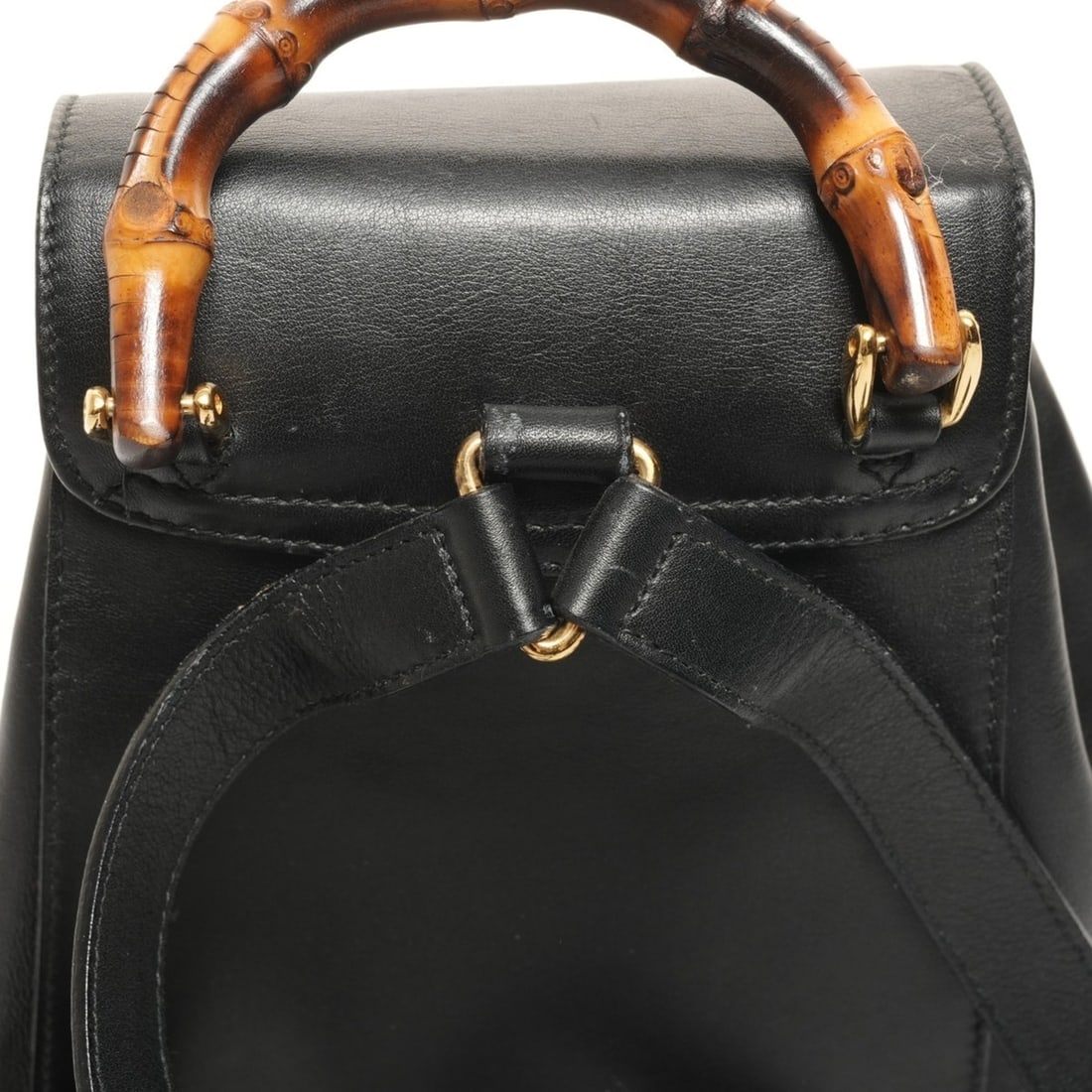 Gucci Mini Leather Bamboo Backpack/Daypack in Black - 10