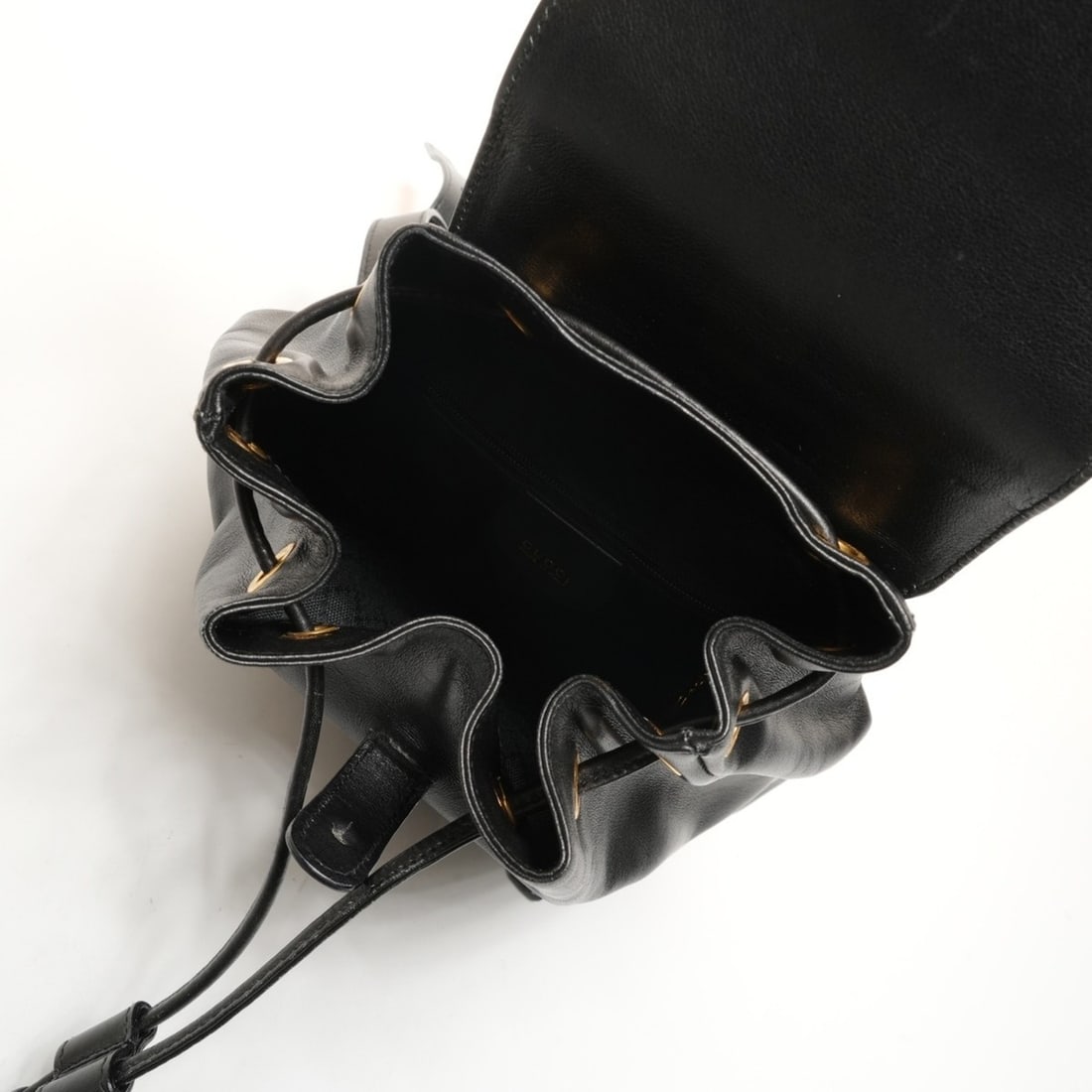 Gucci Mini Leather Bamboo Backpack/Daypack in Black - 14