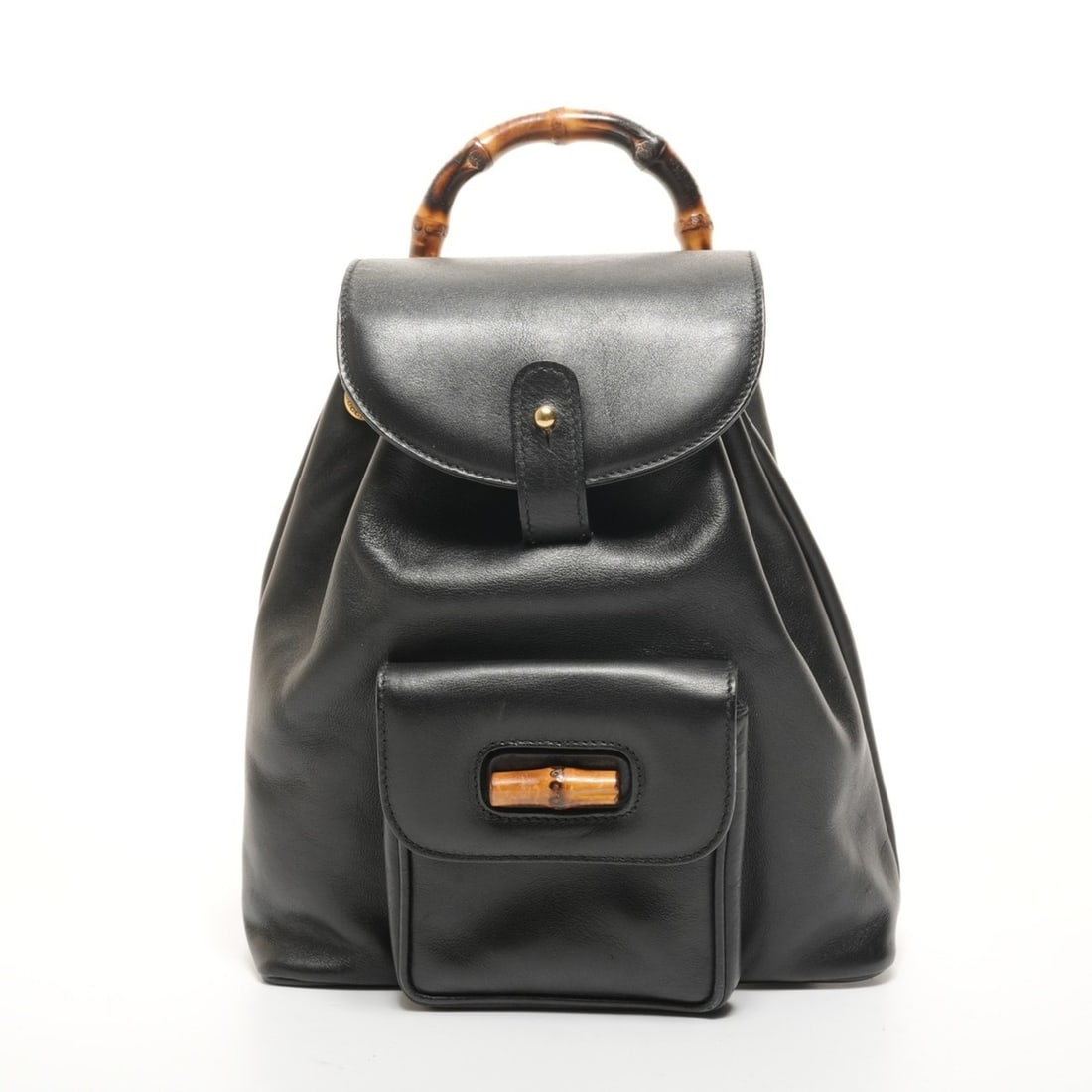 Gucci Mini Leather Bamboo Backpack/Daypack in Black: --- Catalog ---Category: SizeSize (HxWxD): 24cm x 21cm x 7cm / 9.44'' x 8.26'' x 2.75''Category: DesignType: BackpackColor: BlackGender: WomenCategory: GeneralBrand: GucciCountry of Origin: Italy--- I